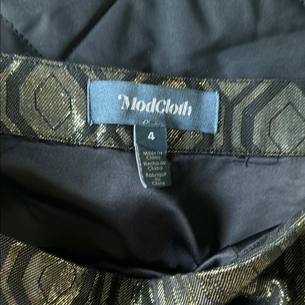ModCloth Gold Patterned Skirt - Picture 3 of 5